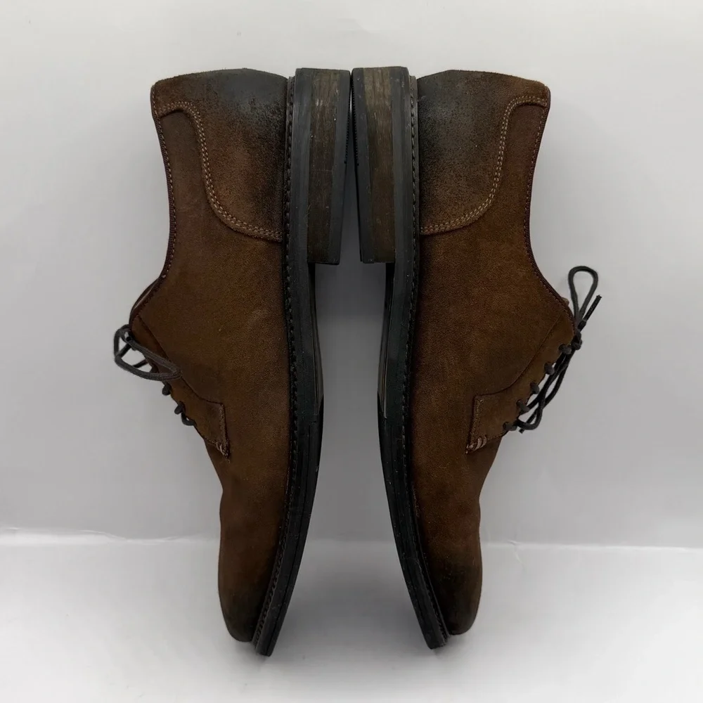Aston Grey Shoes Mens 10 Brown Crerraven Dress Oxford Leather Lace Up Low Top